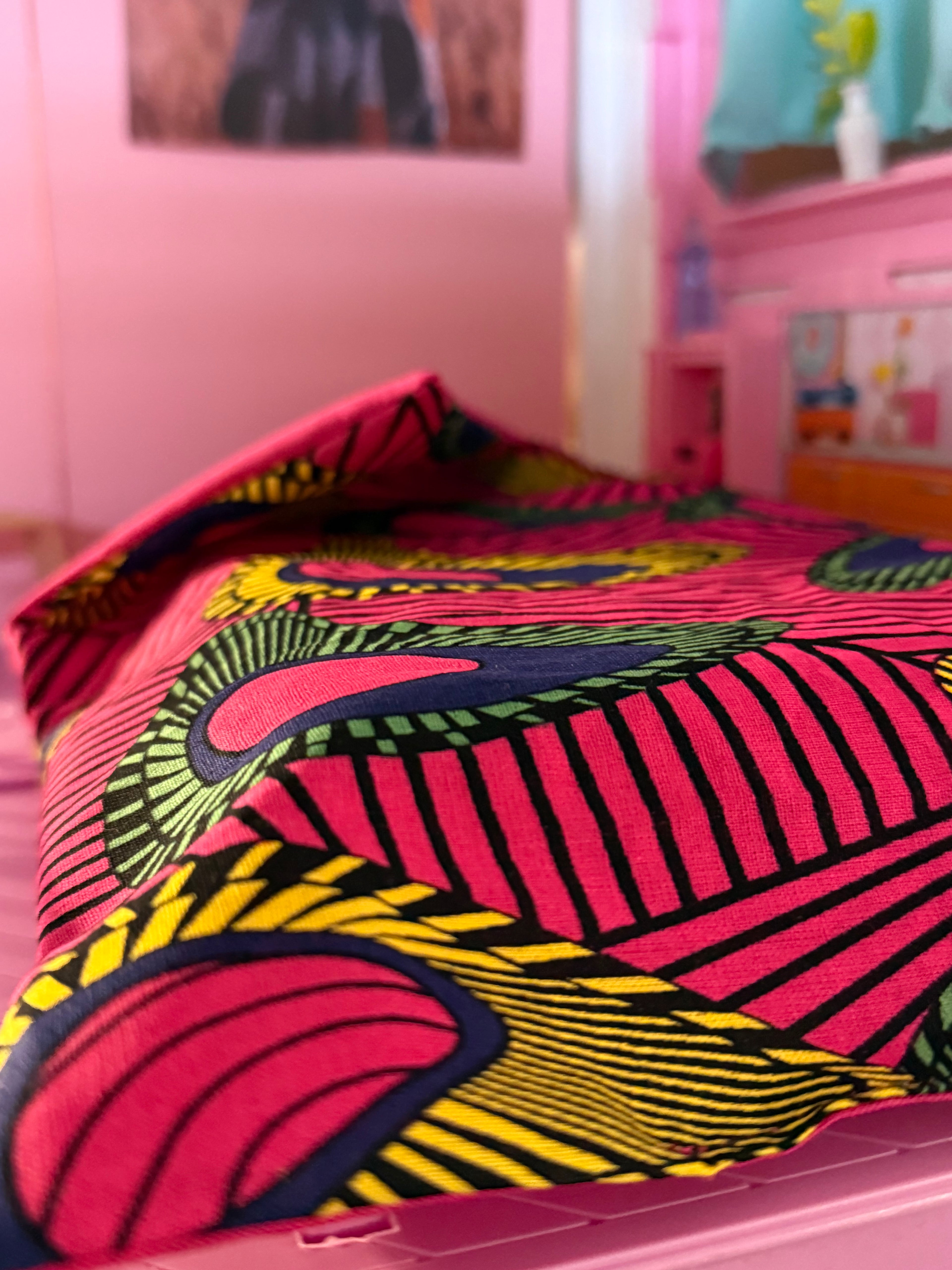 African Print Dollhouse Bedding Set