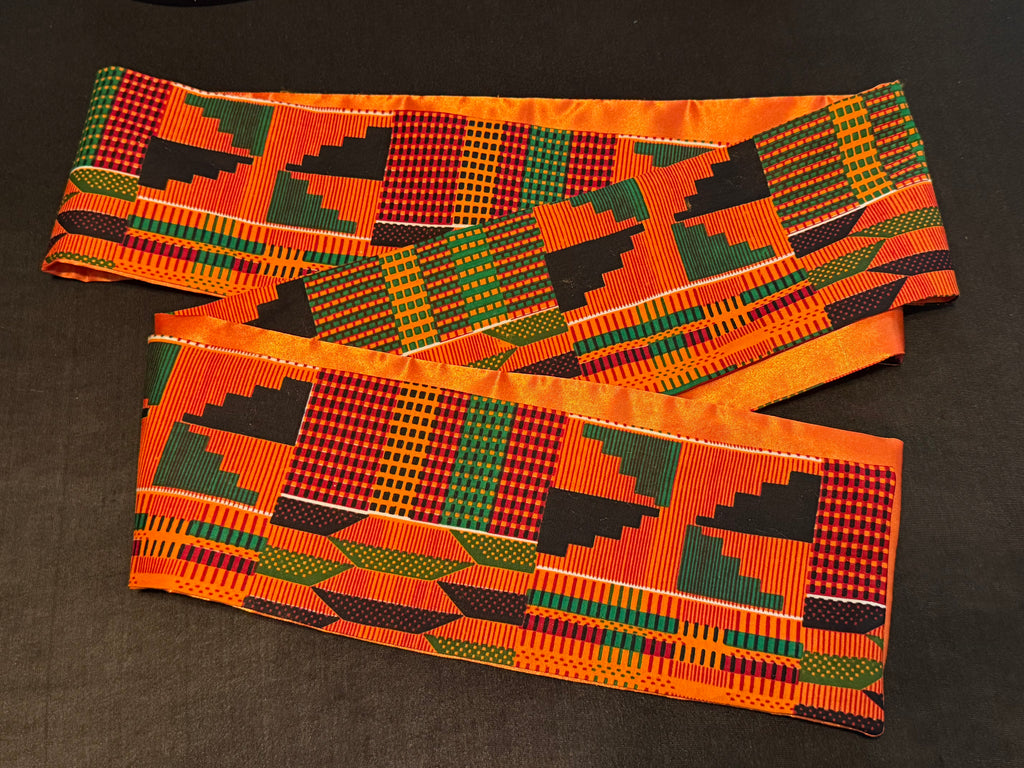 Kente & Satin Full Length Stole