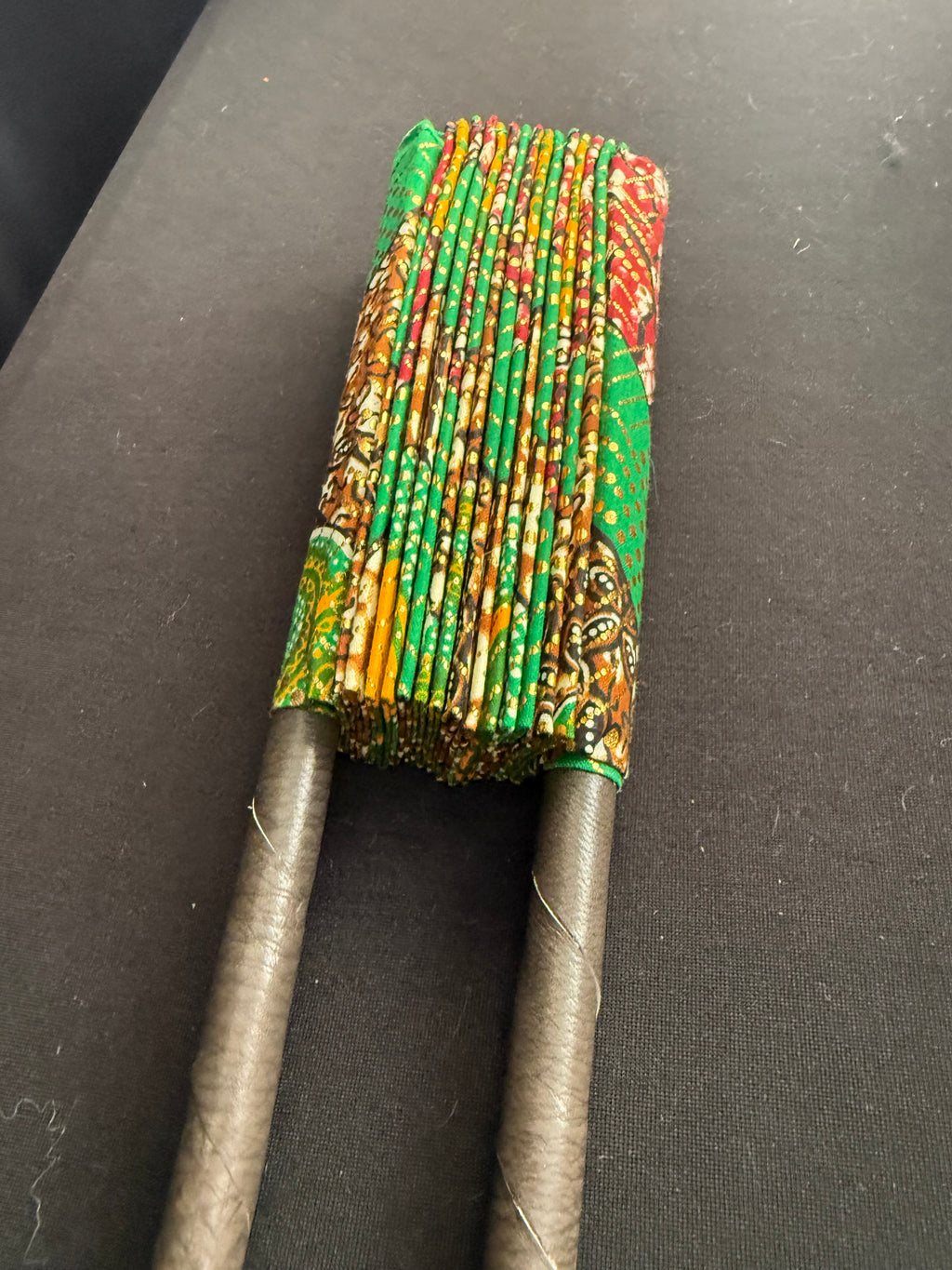 Green & Gold Ankara Accordion Fan