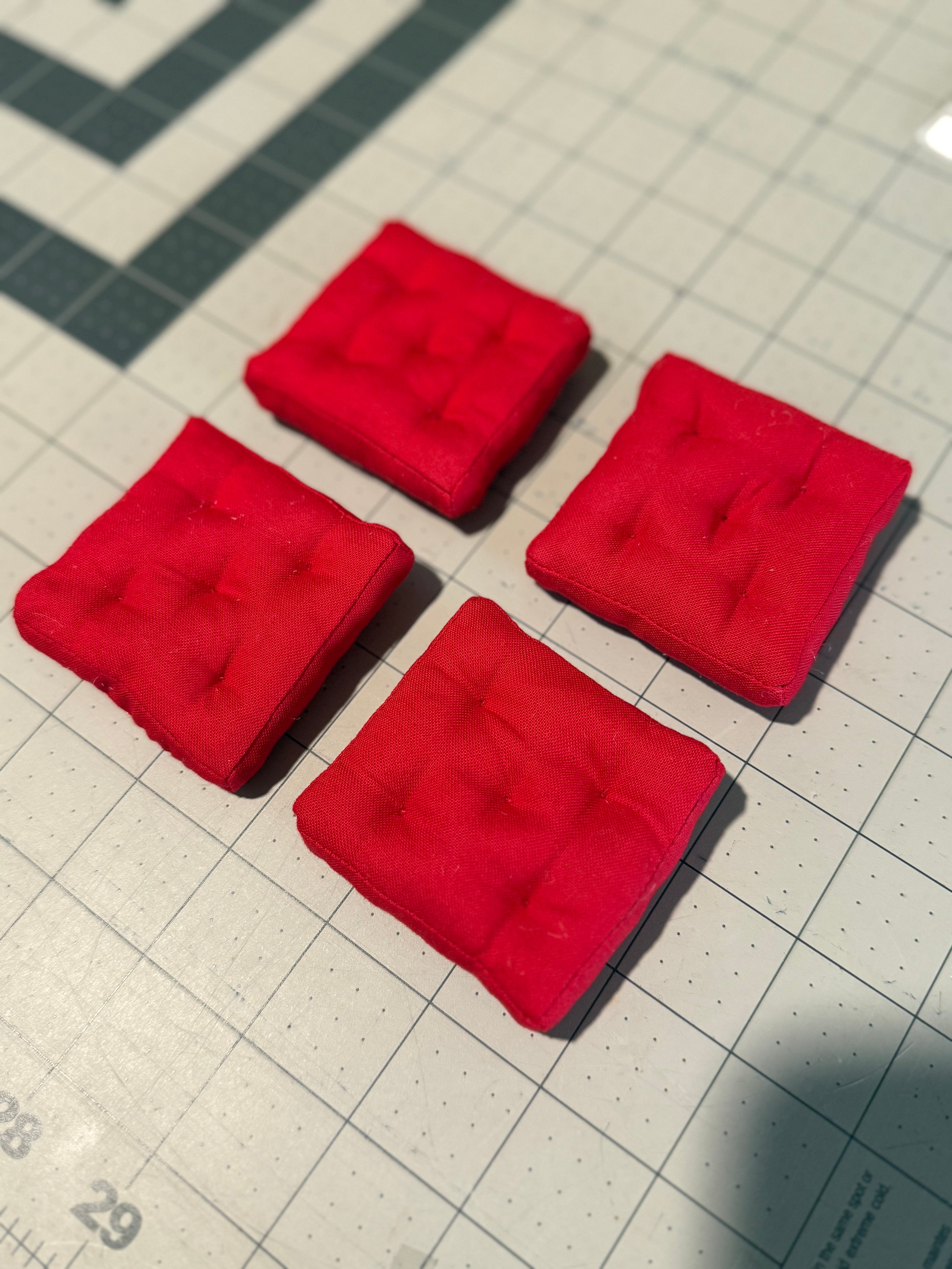 Miniature Square Cushions for 12” Dolls