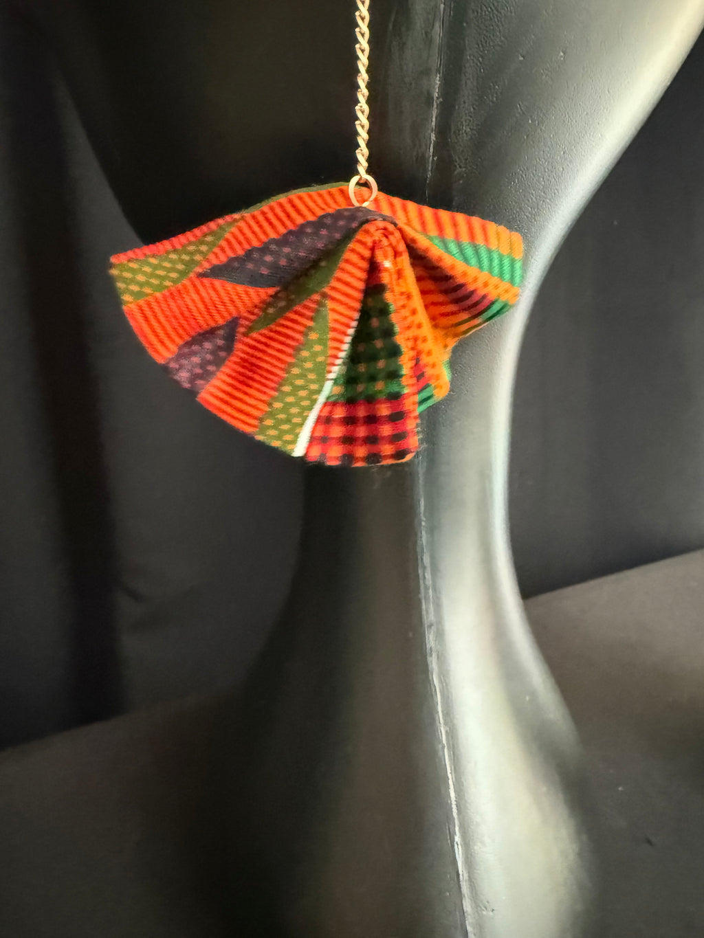 Kente Cloth Fan Earrings