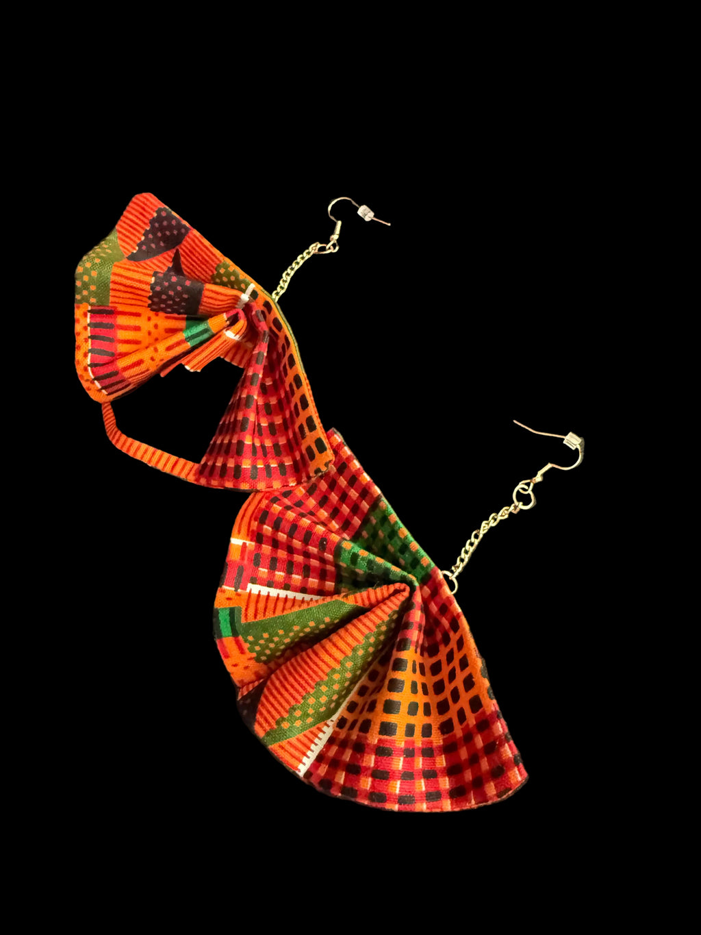 Kente Cloth Fan Earrings