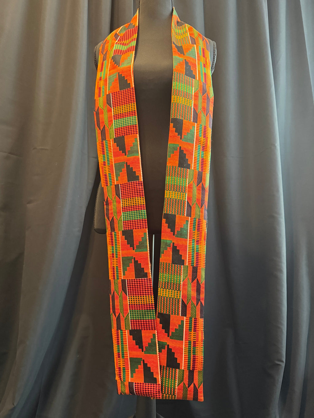 Kente & Satin Full Length Stole