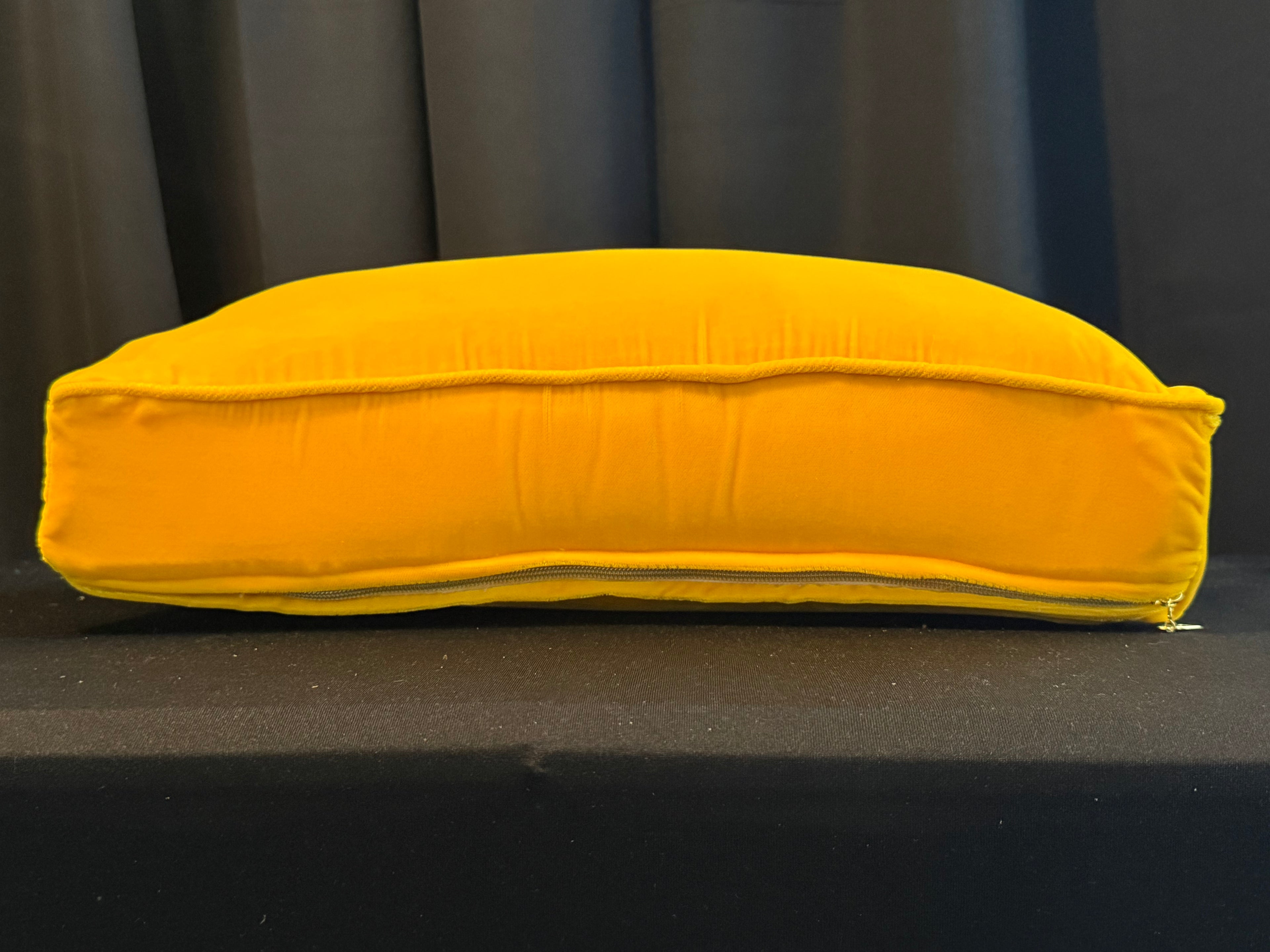 Yellow Velvet Prayer Cushion