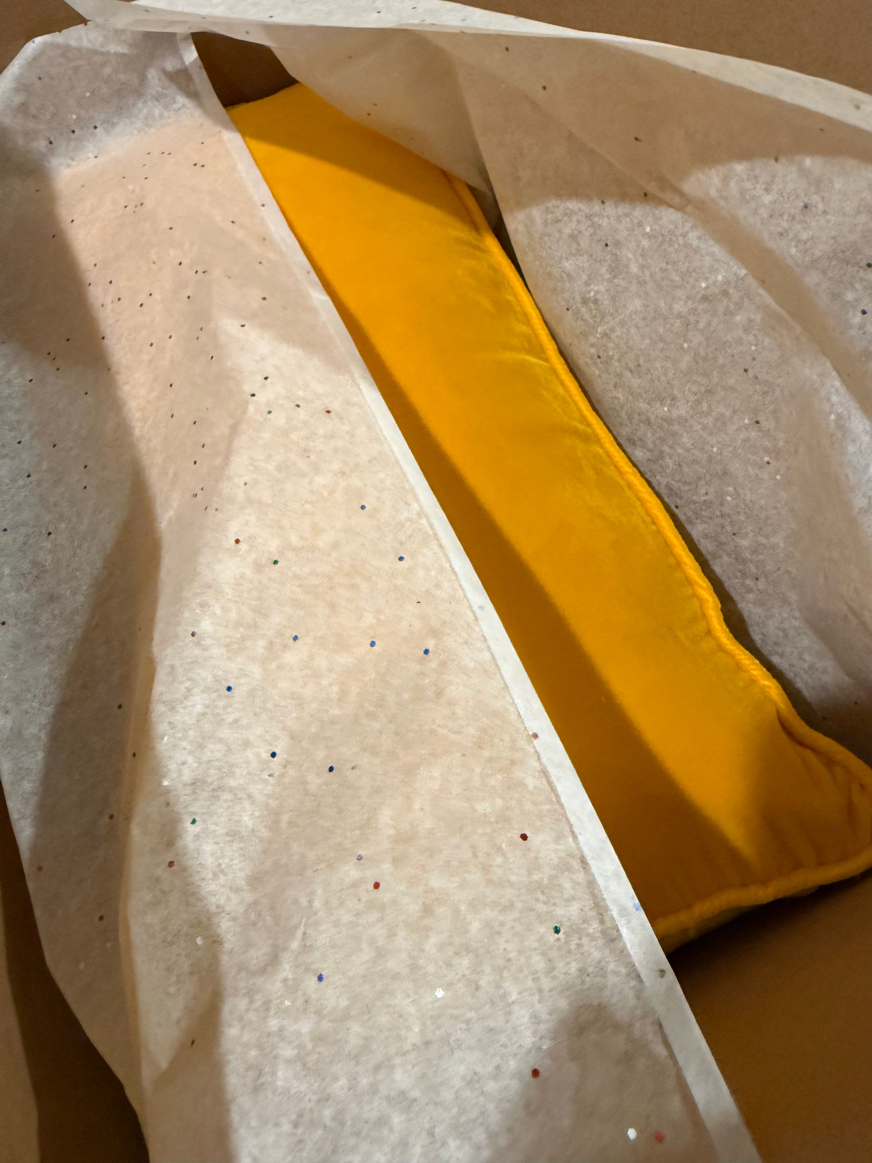 Yellow Velvet Prayer Cushion