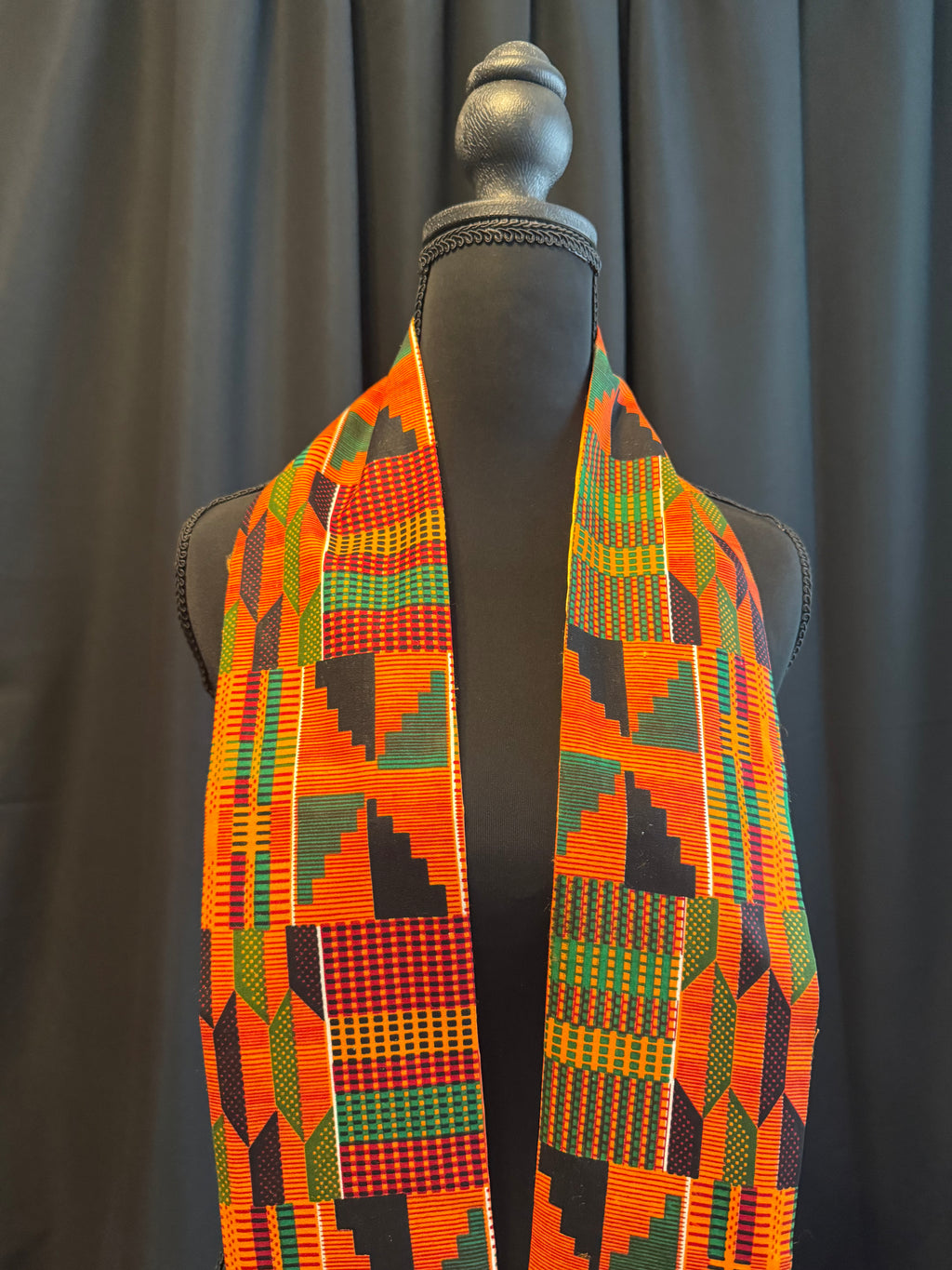 Kente & Satin Full Length Stole