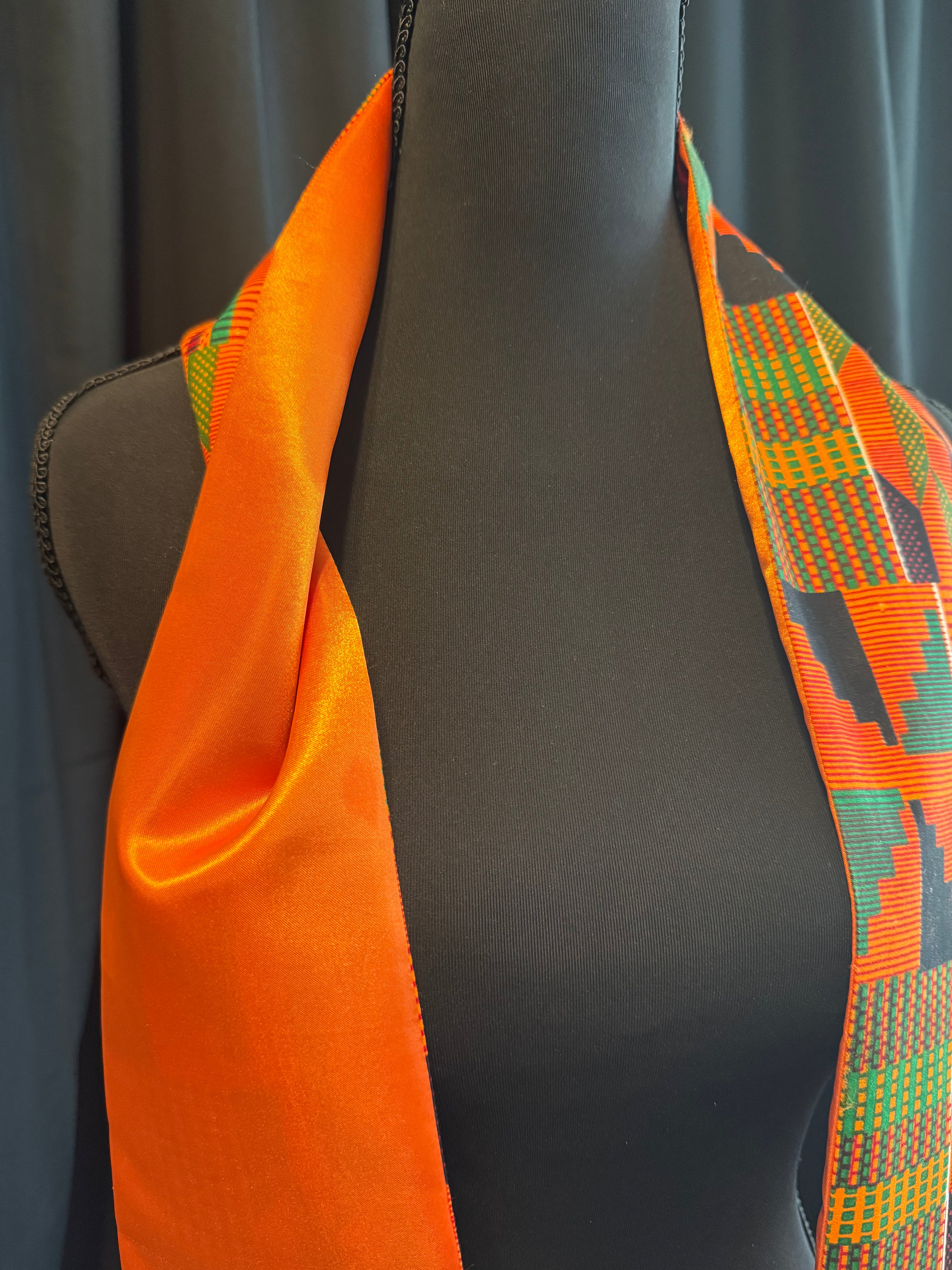Kente & Satin Full Length Stole